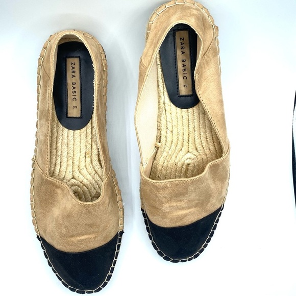 ZARA Basic Elegant Two-Tone Espadrilles Tan and Black - New - EU39 - US8 - Picture 8 of 14